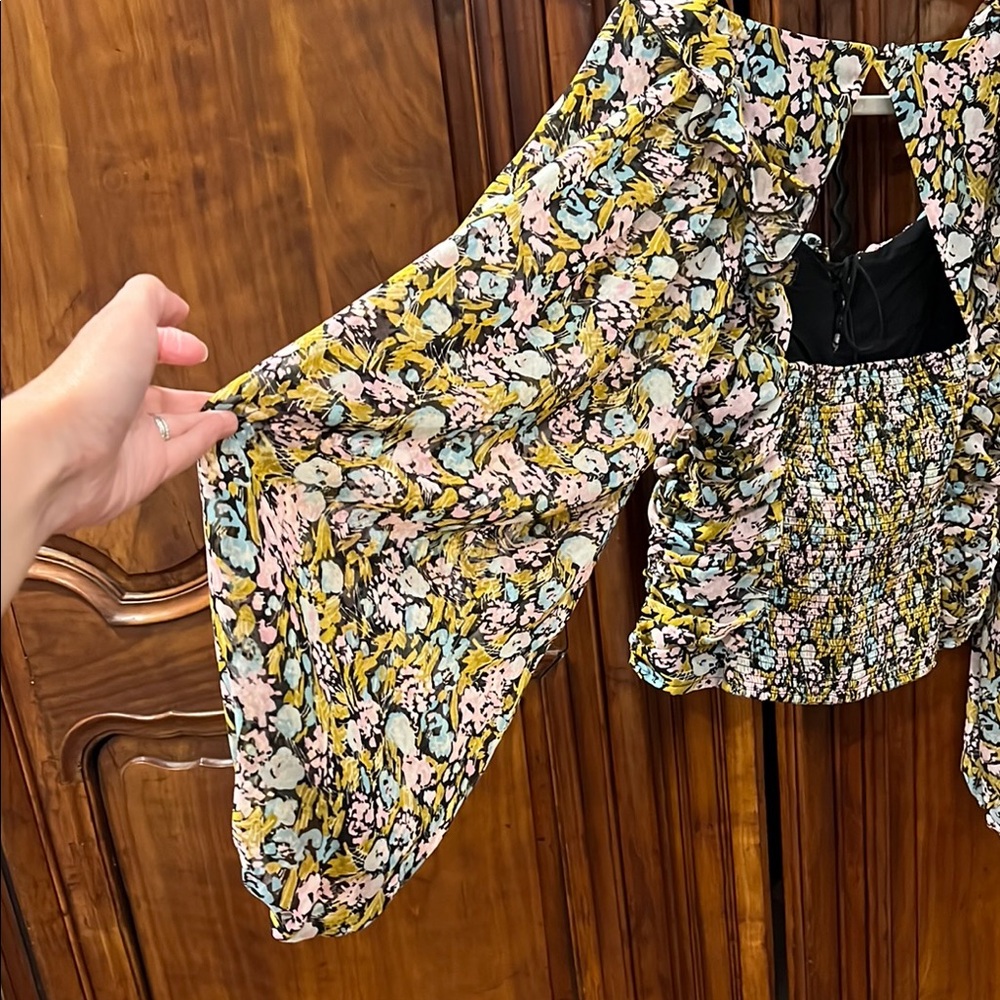 Free People Floral Print Women's Top - Multicolor - Picture 6 of 6